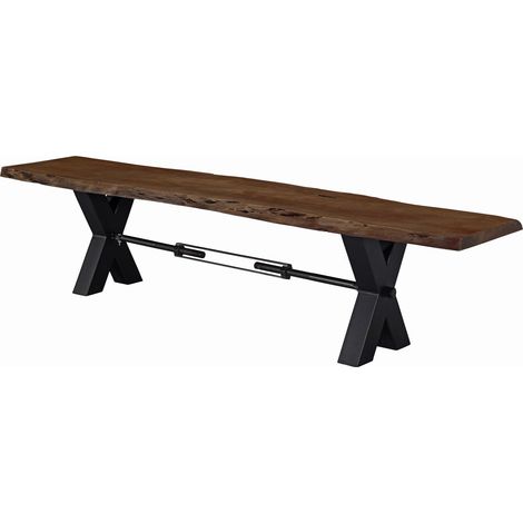 Bank Akazie 220x38x46 braun lackiert IRON LABEL 158