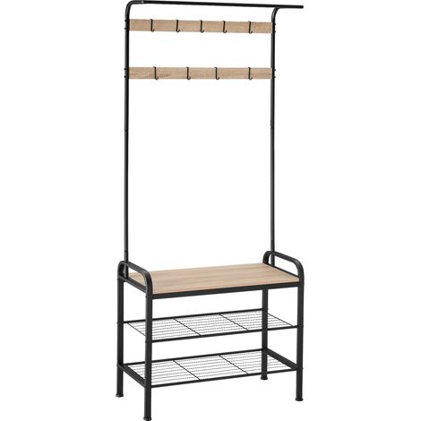 Penderie en acier avec protection anti-basculement bois clair (1/5)