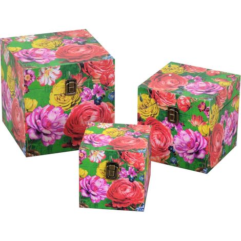 Scatola ecopelle 1-3 multicolor quadro cm 22x22h22 (1/2)