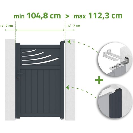 Portillon ajustable en largeur HALTI 1m H.160cm Aluminium Gris Anthracite (1/4)