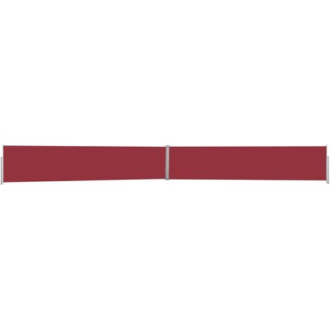 Auvent paravent store brise-vue latéral rétractable de patio jardin terrasse balcon protection visuelle écran 140 x 1200 cm rouge