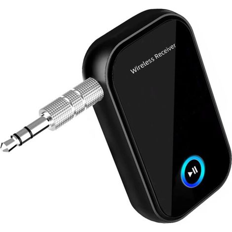 GABRIELLE Adaptateur Bluetooth Voiture, Recepteur Bluetooth Voiture BT5.0 Appels Mains Libres, Aux Récepteur Audio Bluetooth Jack Audio 3,5mm pour Voiture/Casque Filaire/Audio Domestique (1/5)