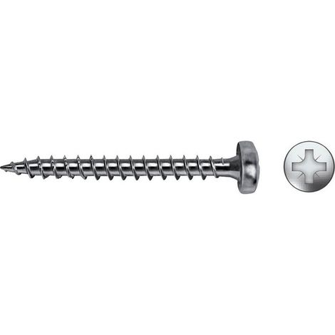 Vite per legno Velox B, testa cilindrica, PZ2, filettatura intera, Ø4,5x35mm, zincata (scatola da 500 unità)