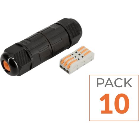 Pack de 10 - Connecteur étanche IP68 3 fils 1,5mm2 - SILAMP