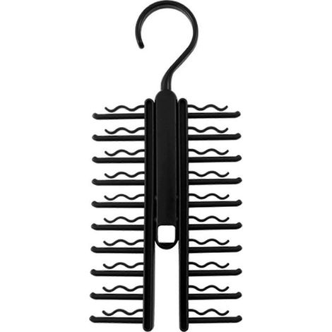 Porte-cravates et ceintures à 20 trous, support rotatif peu encombrant pour foulards et ceintures, idéal pour la chambre à coucher (1/5)