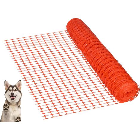 Clôture de pâturage 30m Filet de protection en PE synthétique Clôture pour chiens Clôture d'avertissement Clôture de chantier sauvage Filet de sécurité pour famille, domaine public, orange