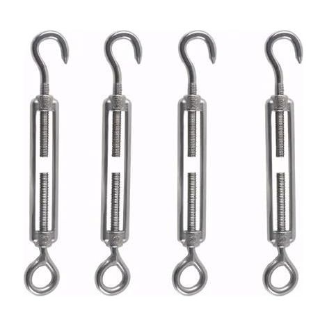 M6 Tendeur fil a Linge Inoxydable 304 4pcs Réglable de Fil Utilisé pour le d'acier l'antenne Corde à Chaîne Décoration jardin Fixation voile solaire - (1/5)