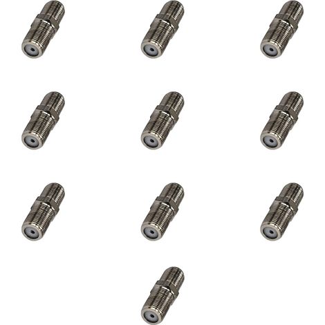 2 pièces Raccord coaxial F-F vissable, fréquence 5 MHz-2400 MHz, atténuation 1 dB, pour câbles 4-8,2 mm, usage intérieur/extérieur (1/5)