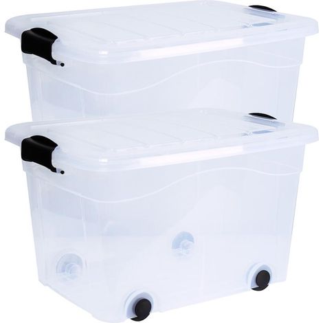 Aufbewahrungsbox Anzio 20 l 2er-Set mit Rollen (1/4)