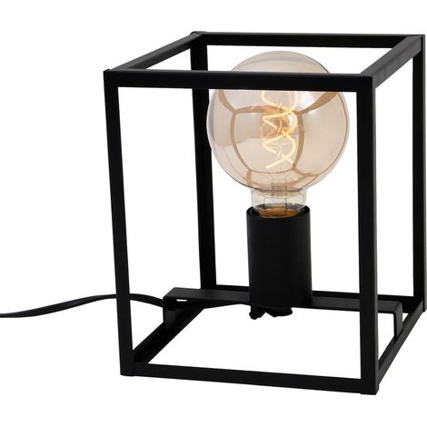 Lampe de table BRILONER LEUCHTEN BOX, 40 W, IP20, noir, métal, excl. 1x E27, 17 x 17 x 20 cm (1/5)