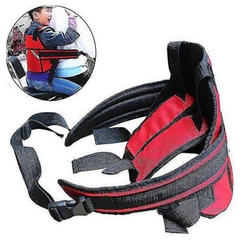 Ceinture de sécurité enfant, ceinture de sécurité moto, antichute, rouge (1/2)