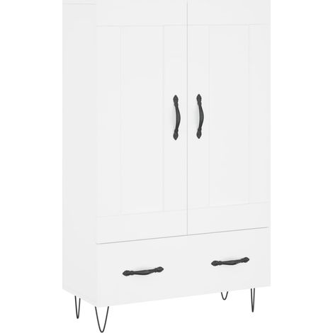 Credenza cassettiera mobile contenitore organizer cucina soggiorno salotto alto 695 x 31 x 115 cm legno ingegnerizzato bianco 020032510