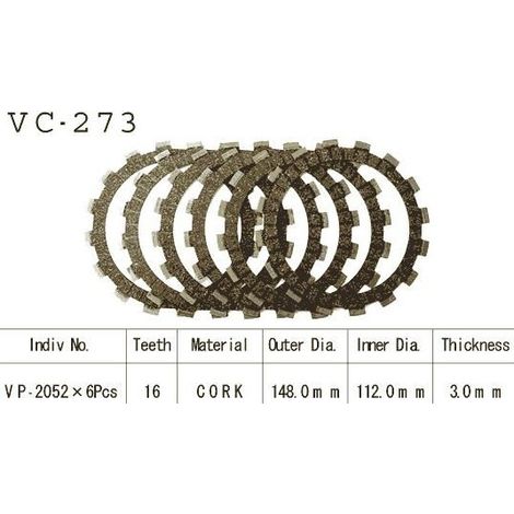 Kit Disques d'Embrayage Garnis Yz 250 J/K/L 1982/1984 (1/2)