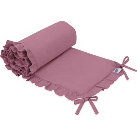 Universelles Nestchen mit Rüsche für Babybett - Retro Pink
