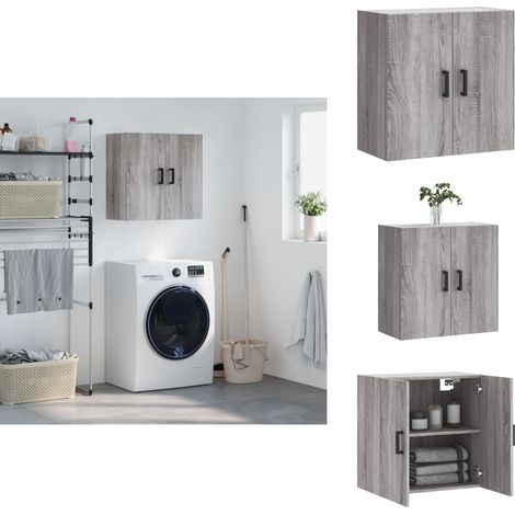 Armoire murale sonoma gris 60x31x60 cm bois d'ingénierie - Meuble Mural - Armoire Murale - Rangement Mural - Étagère Murale - Meuble Design (1/5)