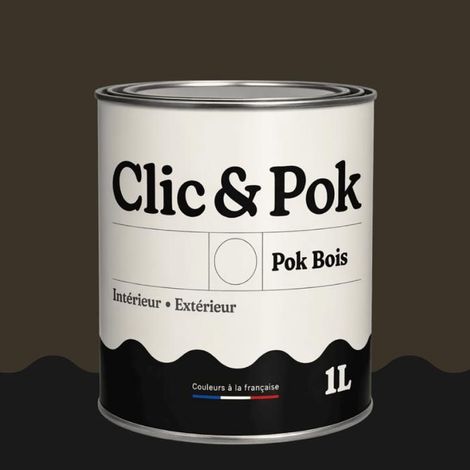 Peinture Bois Extérieur – POK BOIS - 1L - RAL 6022 - Olive brun- Résistante aux intempéries - Ne s'écaille pas (1/4)