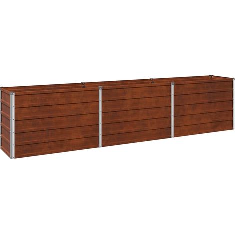 vidaXL Cama de Jardín Elevada Oxidado 240 x 40 x 55 cm cartón (1/2)