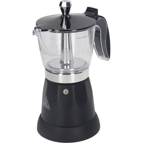 Cafetière électrique italienne portable 6 tasses (300 ml) avec couvercle transparent, prise UE 220-240 V. (1/5)