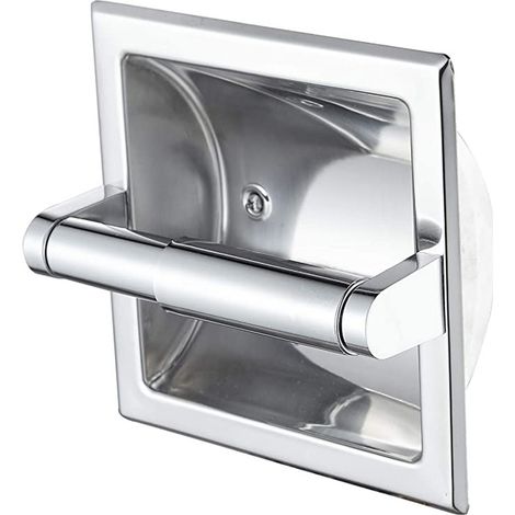 Porte-papier toilette encastré inox, distributeur mural salle de bain