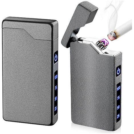 Briquet à arc électrique rechargeable USB : résistant à l'eau et au vent, indicateur de batterie, briquet plasma de type C pour homme (noir) (1/5)