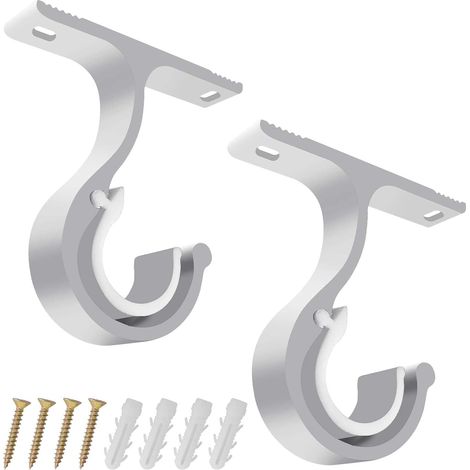Tringle rideau alliage aluminium résistant tige 20-28 mm fixation murale plafond, idéale dressing penderie blanc moderne (1/4)
