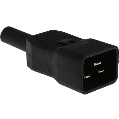 Connecteur IEC Mâle C20 RS PRO, Montage sur câble, 16A, fusibles ( Prix pour 1 )