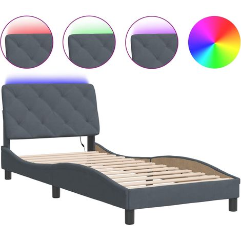 Maison Exclusive - Giroletto con LED senza Materasso Grigio Scuro 80x200 cm in Velluto