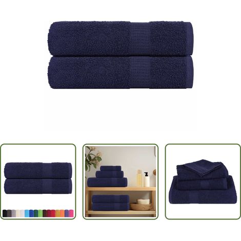 Marineblau -  Badetücher FROGN 2 Stk. Marineblau 100x150 cm 360 g/m² (1/5)