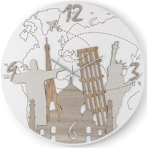 Orologio tondo da parete 30 cm in legno laminato BRC - MONUMENT