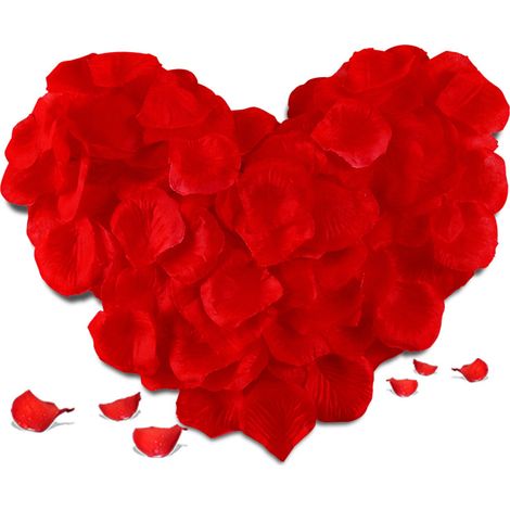 pétalos de rosas artificiales falsos 1000 pzs rojas decoraciones para noches románticas, fiestas, bodas, compromisos, eventos, Día de San Valentín (1/5)