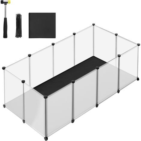 Songmics – Enclos pour petits animaux 143 x 73 x 46 cm – Tapis Oxford imperméable amovible – Panneaux en plastique modulables – Sécurisé pour hamsters, lapins (1/5)