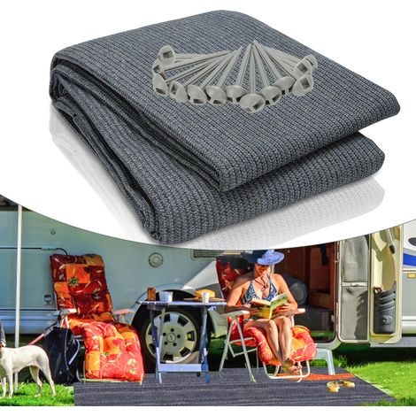 SWANEW Stuoia per tenda da campeggio, Stuoia per tenda da campeggio, Stuoia per tenda da campeggio, Telo da terra per caravan 400x600CM,Grigio