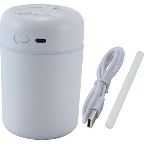 Mini humidificateur, 300 ml, USB, brume froide, petit humidificateur pour bureau, plante d'intérieur, maison, bureau, chambre à coucher (blanc) (1/5)