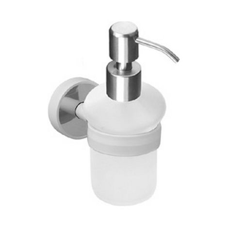 Dispenser bagno in vetro e abs bianco installazione a muro NICO-B kamalu