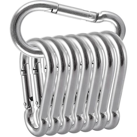 Lot de 8 Mousquetons à Vis M10 Robustes en Acier Inoxydable 304 en Forme de Gourde pour Balançoire, Activités de Plein Air (1/5)