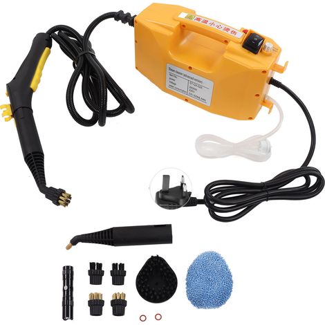 Dampfreiniger mit 115 °C, Auslaufschutz, multifunktionaler tragbarer Dampfreiniger, 2600 W, UK-Stecker (220 V)