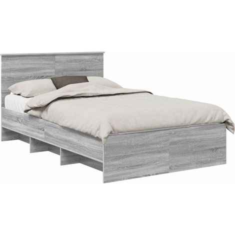 Maison Exclusive - Bettrahmen Graues Sonoma 120 x 123 cm Holzwerk