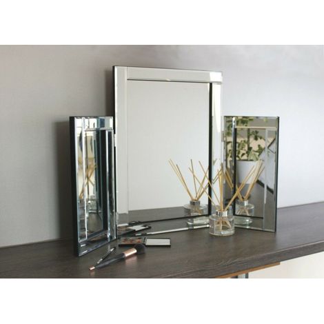 Dressing Table Mirror Luxury Glass Bedroom Vanity Free Standing Tri Fold (1/5)