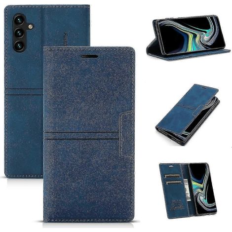 Étui de téléphone compatible Samsung Galaxy A14 5G en cuir PU anti-rayures avec fermeture magnétique et protection intégrale. Coque intérieure en TPU avec support et portefeuille intégré. (1/5)
