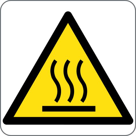 Panneau danger surface chaude ISO 7010 W017 - Taille: 60x60mm - Materiel: PVC adhesive
