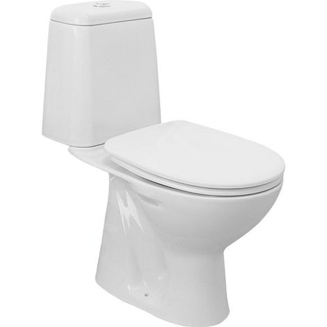 Toilettes monobloc RIGA, double chasse 3/6l, siphon en S, blanc (1/4)