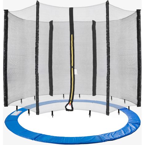 Arebos – Filet de protection pour trampoline 305 cm – Rembourrage 20 mm – Résistant aux UV – Filet à mailles serrées – Entrée verrouillable