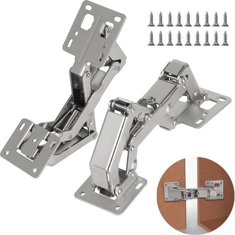2 x Charniere Gond Porte Placard 175° avec Amortisseur Hydraulique, Soft Close Charnière de Meubles à 18 Vis avec Amortisseur Hydraulique (1/5)