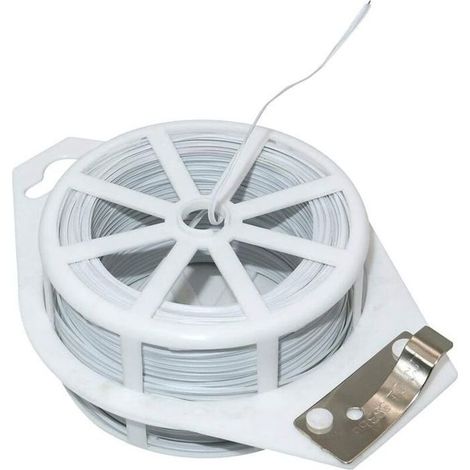 Online Store - 100m Cravate Molle Blanche de Jardin, Liens végétaux torsadés, Fil Enduit de Plastique avec Le coupeur (1/5)