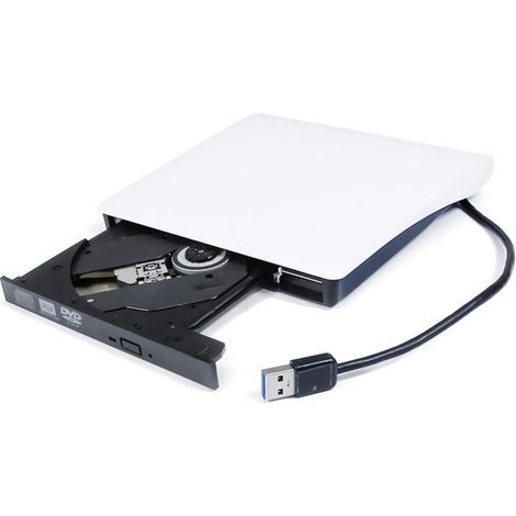 Lecteur DVD Externe, Graveur CD DVD Externe USB 3.0,Ultra Mince Portable CD DVD Drive +/- R ROM RW Enregistreur pour Desktop, (1/4)