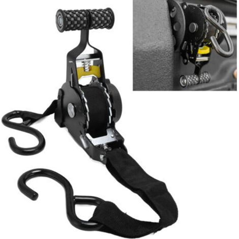 Heavy Duty Retractable Ratchet Straps for Motorcycle, Truck, Trailer, Van (1/5)