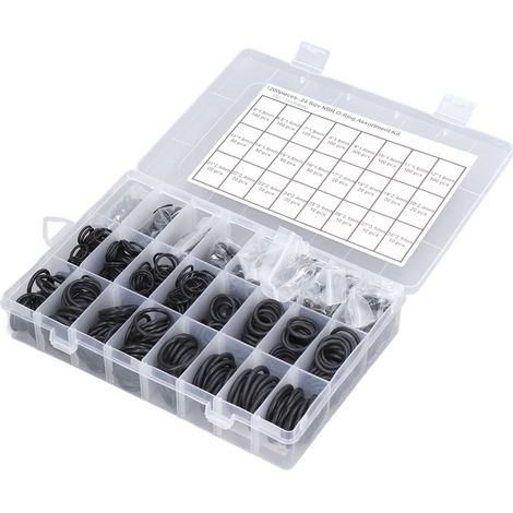 Lot de 1200 joints toriques en caoutchouc nitrile noirs, 24 tailles, kit assortment pour plomberie et hydraulique (1/5)