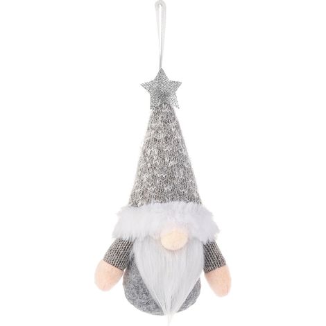 Pendentif Tricoté Noël - Étoile Forêt Nain Poupée Sans Visage - Décoration Festive Intérieure Arbre À Noël - Lot de 1 (1/4)
