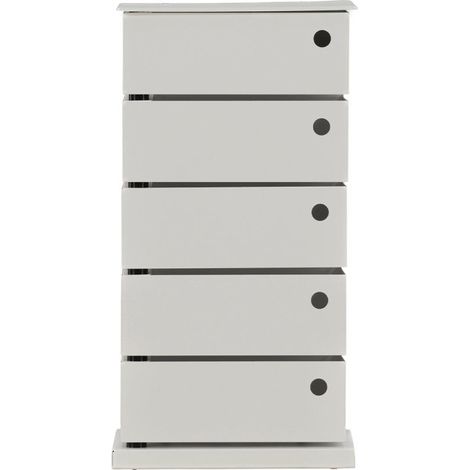 Meuble de Rangement 5 Tiroirs "San Carlos" 72cm Blanc (1/5)