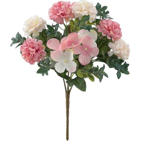 Bouquet de fleurs d'hortensias en soie rose pour la décoration du salon et de la salle de réunion-Light Pink (1/5)